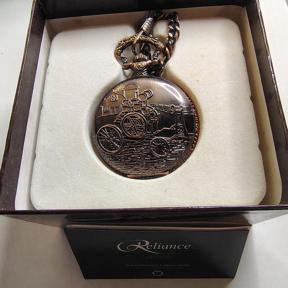 Reliance Croton Pocket Watch – Quartz Movement – 23kt Gold Layered – NIB